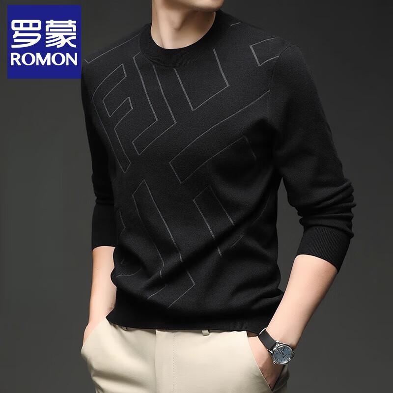 Luomeng Herren Strickpullover mit Rundhalsausschnitt aus Seiden- und Wollmischung