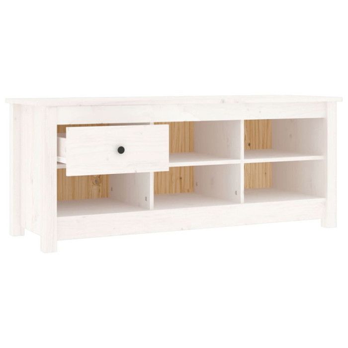 VidaXL Armoire à chaussures Blanc 110x38x45,5 cm Bois de pin massif 814595