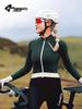 Lampaida Women's Vintage Style Fleece Cycling Jersey Long Sleeve Set - Frost Shadow Design