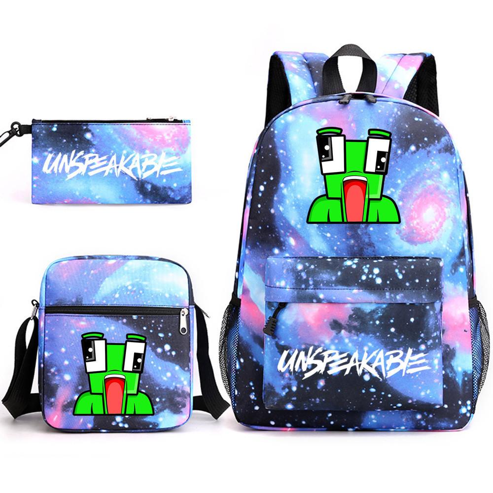 Unspeakable School Bag Fashion Male And Female Student Backpack Casual Crossbody Bag Cartoon Printed Backpack