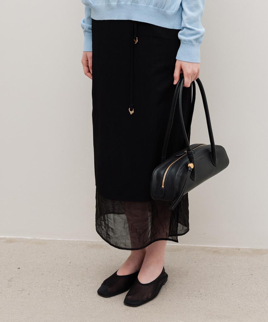 Leumeme Elene Sheer Layered Skirt Black