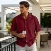 Men's Summer Casual Short-Sleeve Shirt With Collar And Multiple Pockets