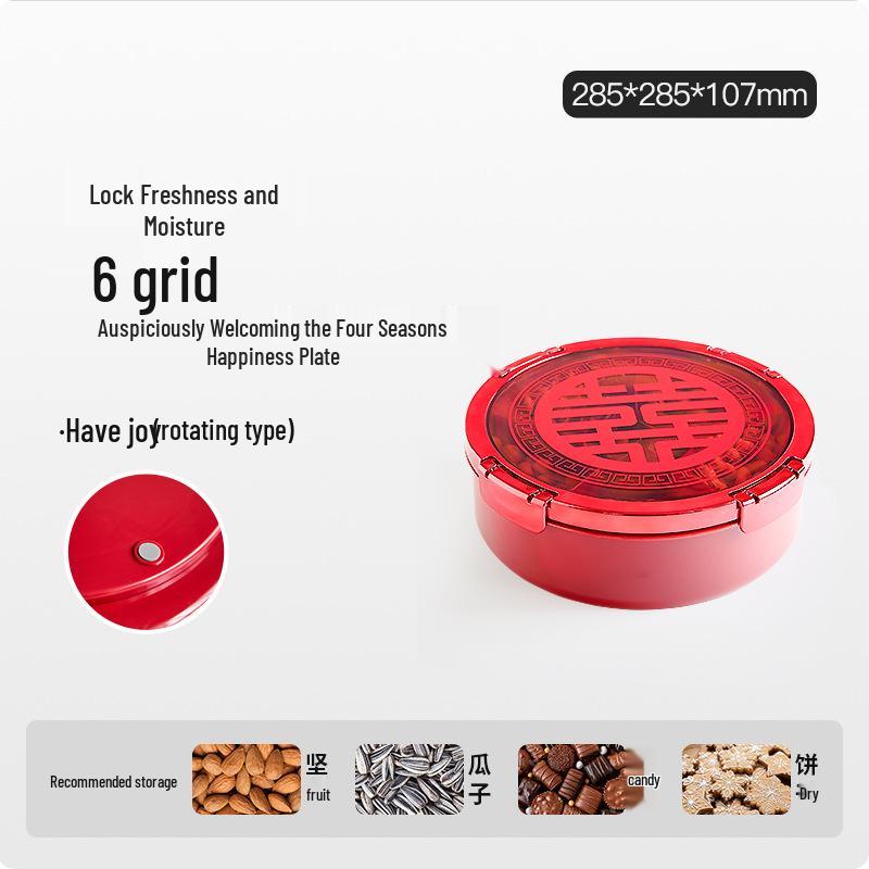 New Year Dried Fruit & Candy Tray: Sealed Wedding, Living Room, or Coffee Table Snack Box with Sunflower Seed Storage