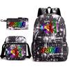 Rhythm box peripheral schoolbag sprunki cartoon starry sky backpack 3-piece set