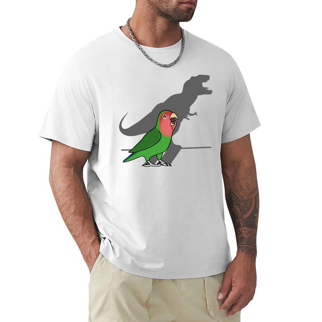TRex Shadow Rosy Faced Green Lovebird TShirt Graphic Shirts Anime Clothes Mens Graphic Tshirts Pack
