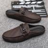 Herren Leder Halbschuhe Designer Klassisch Herrenkleid Baotou Bequeme Schuhe zum Hineinschlüpfen Atmungsaktive Freizeitschuhe Slipper Zapatos