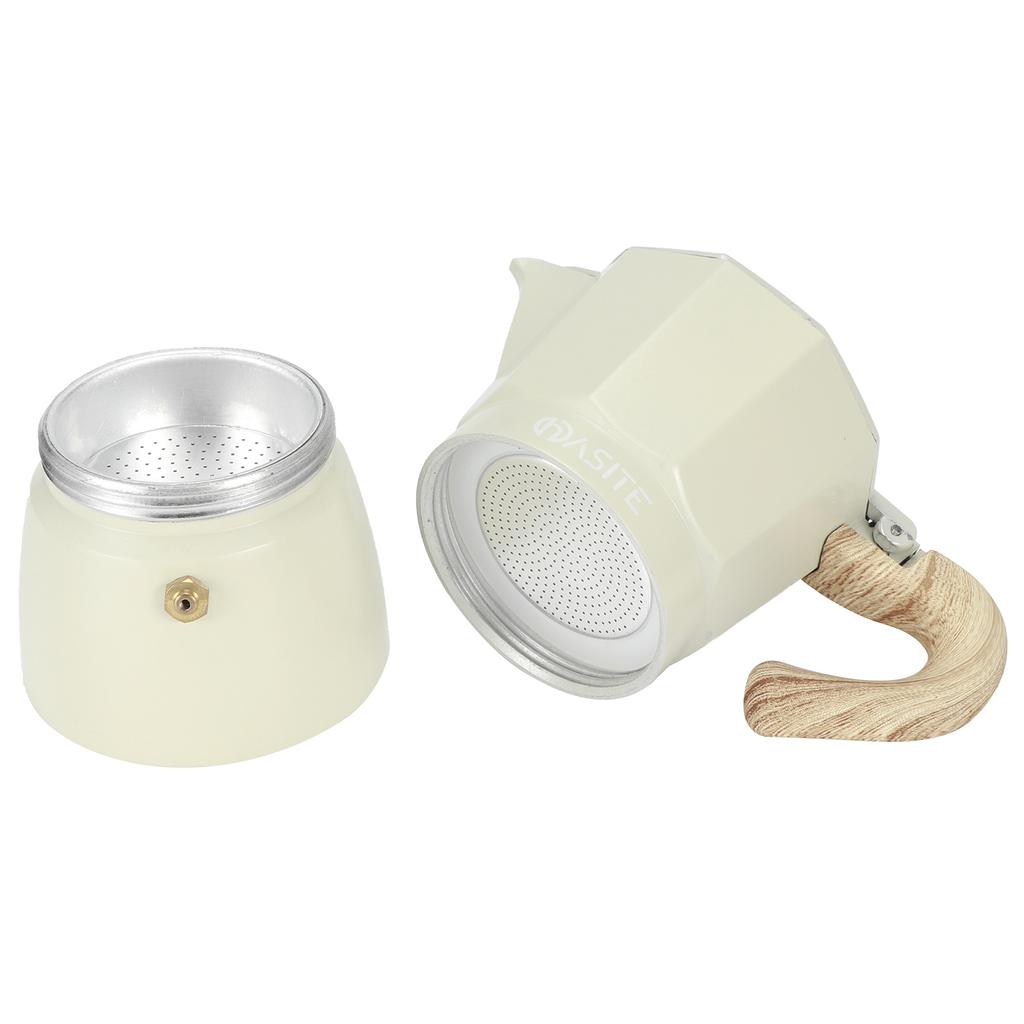 Aluminium Octagonal Coffee Pot Kettle Coffee Maker Moka Pot for Home Coffee Shop Faint Yellow