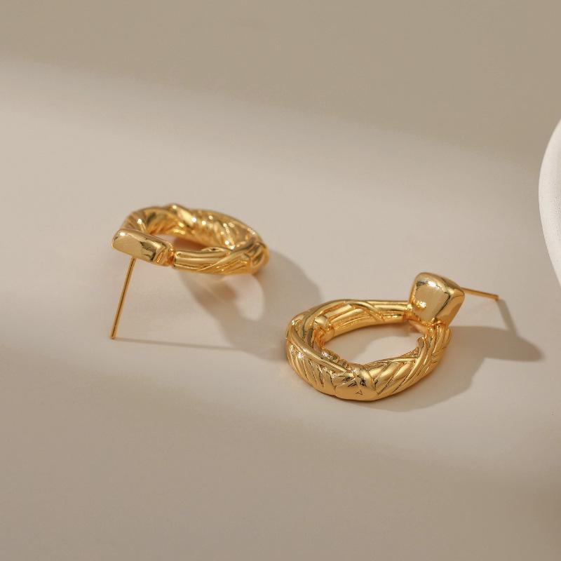 Vintage Geometric Water Drop Earrings For Women Gold Plated Minimalist Fashion Ear Jewelry