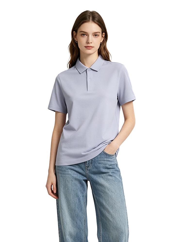 Pima Cotton Short Sleeve Polo with Cool-Touch Technology, Seamless Design, Unisex, Solid Color, High-End Workwear