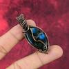 Mystic Fire Labradorite Pendant Copper Wire Wrapped Handmade Jewelry Genuine Gemstone Pendant Copper Pendant Gifts For Her Wire Wrap Pendant