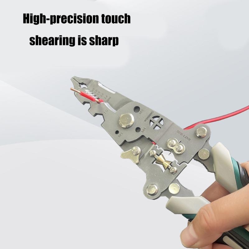 Folding Wire Stripper Crimper Tool with Cutting Function Portable Design Cable Stripper Crimper With Folding Handle