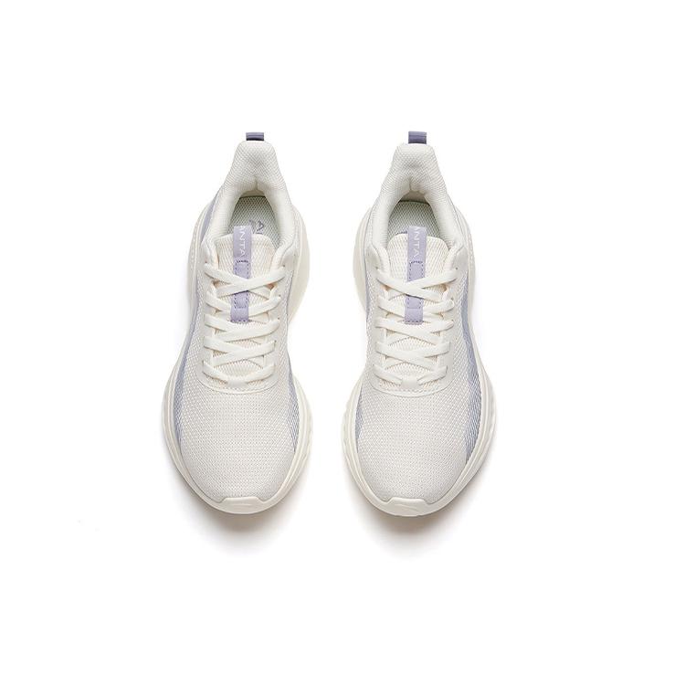 New Anta Cushioning Anti Slip And Wear Resistant Low Top Running Shoes Women's White Purple 122135568-2