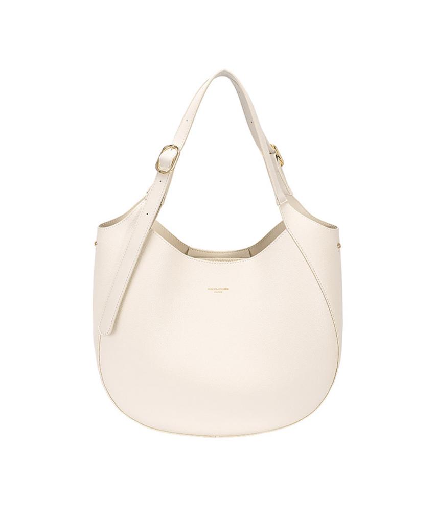 David Jones Bastille Hobo Shoulder Big Leather Bag_Warm Taupe (Cm8456)