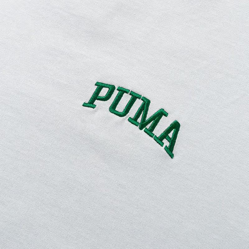 Puma Embroidered Letter Design Casual Breathable Short Sleeve T-Shirt With Dropped Shoulders SS24 Men Tops Gray 630352-10
