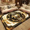 Goldener Luxusteppich für Wohnzimmer Europa Große Fläche Sofa Waschbare Teppiche Dekoration Zuhause Rutschfeste Bodenmatte für Schlafzimmer Bettseite