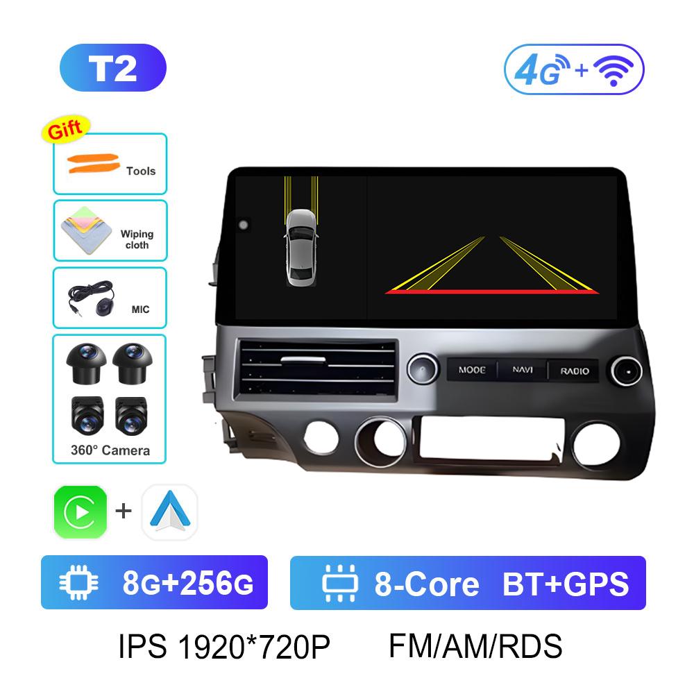 Android Intelligent System Bluetooth for Honda Civic 2008 2009 2010 - 2011 Wireless Carplay GPS Navigation Accessories Head Unit