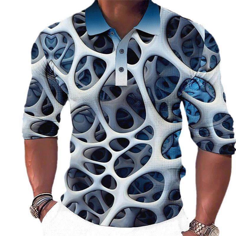 Trendy Men's Long Sleeve Polo Shirt, Stylish Design for Daily Wear