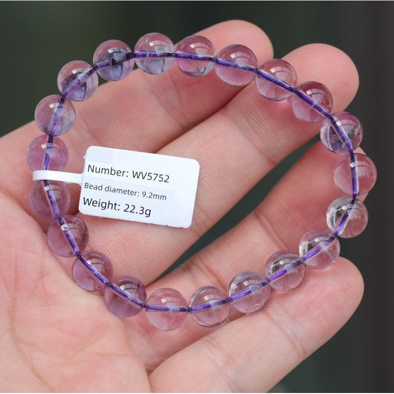

Natural Brazil Dark Purple Single Circle Crystal Couple Bracelet VV5752
