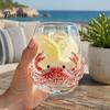 Transparent Octopus Motif Glassware 12oz Water Cup, Embossed Design, Hand Painted Marine Style Unique Gift for Ocean Lovers Drinking Home Bar