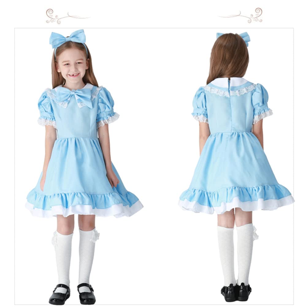 [Formemory] Alice In Wonderland Cosplay Costume, Alice Maid Outfit, Alice One-Piece Dress with Apron, Children's Dress, Halloween, Event, School