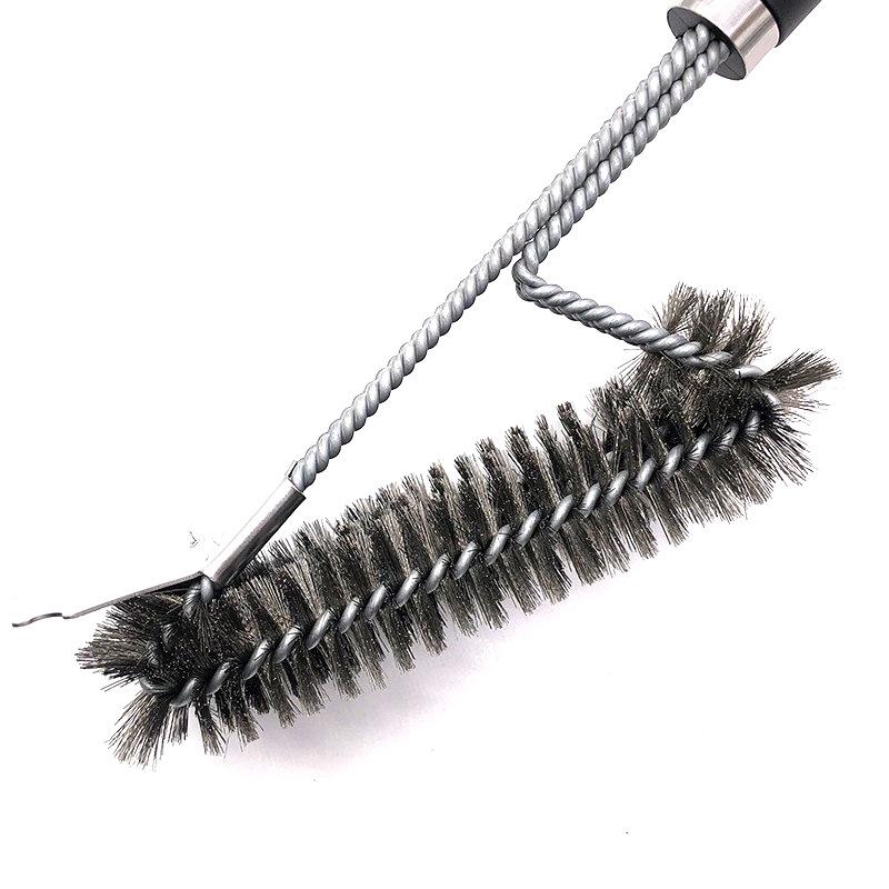 Stainless Steel Triple-Head BBQ Grill Cleaning Brush