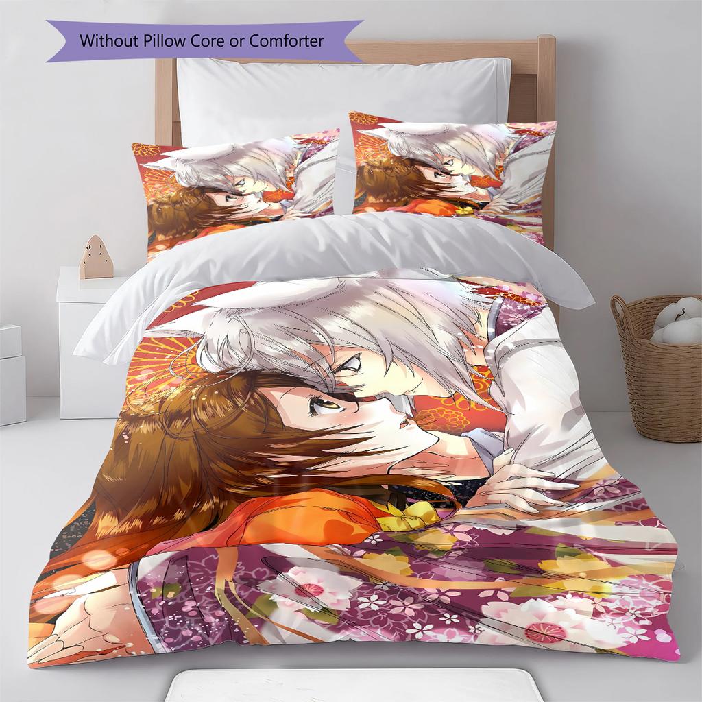 Kamisama Kiss Pattern Bedding,Quilt Set Quilt Cover Pillowcase Home Birthday Gift (1 * duvet cover + 2 * pillowcase, without core)