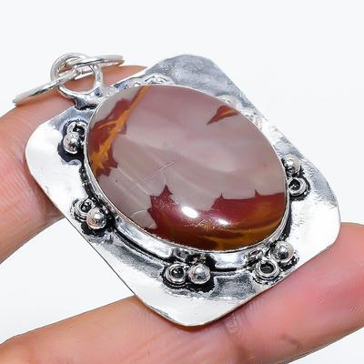 Natural Noreena Jasper Gemstone Handmade 925 Sterling Silver Pendant 2.09" H1f76