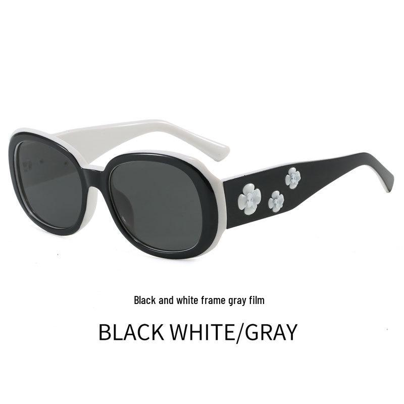 Women's Elegant Floral Sunglasses: Slimming, Anti-Ultraviolet, Versatile, Perfect for Photos and Sunshade