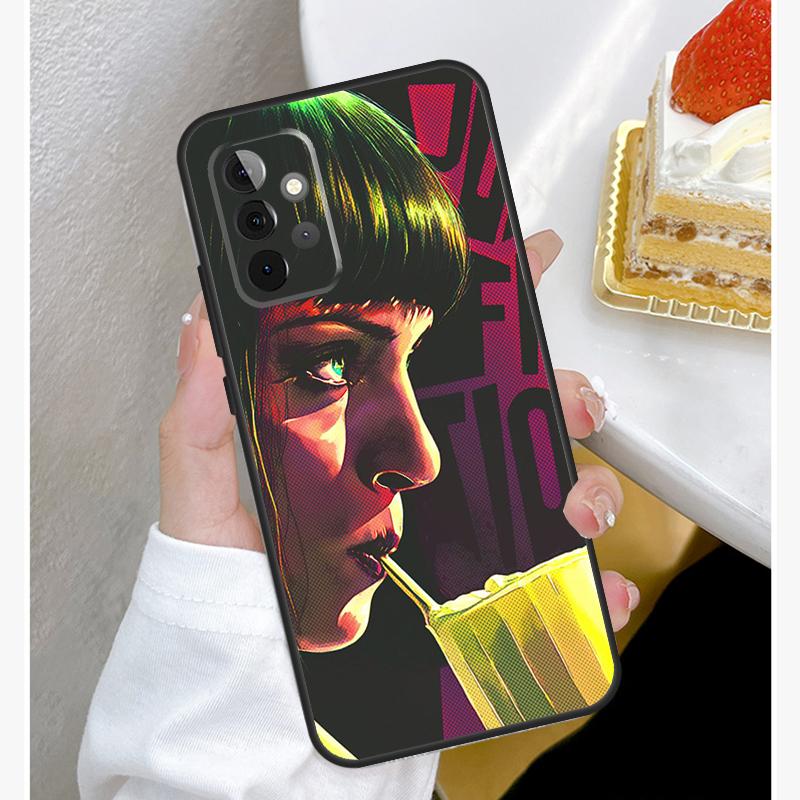 Mia Pulp Fiction Case For Samsung Galaxy A55 A35 A15 A14 A34 A54 A73 A53 A33 A23 A13 A12 A32 A52 A51 Cover