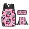 Amongus Space Werewolf School Bag 3PCS Game Merchandise Elementary And Middle School Students Backpack Pencil Bag Satchel