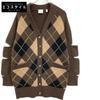 Brown 8037239 Wool Argyle Cardigan Tops XS BrownUsed