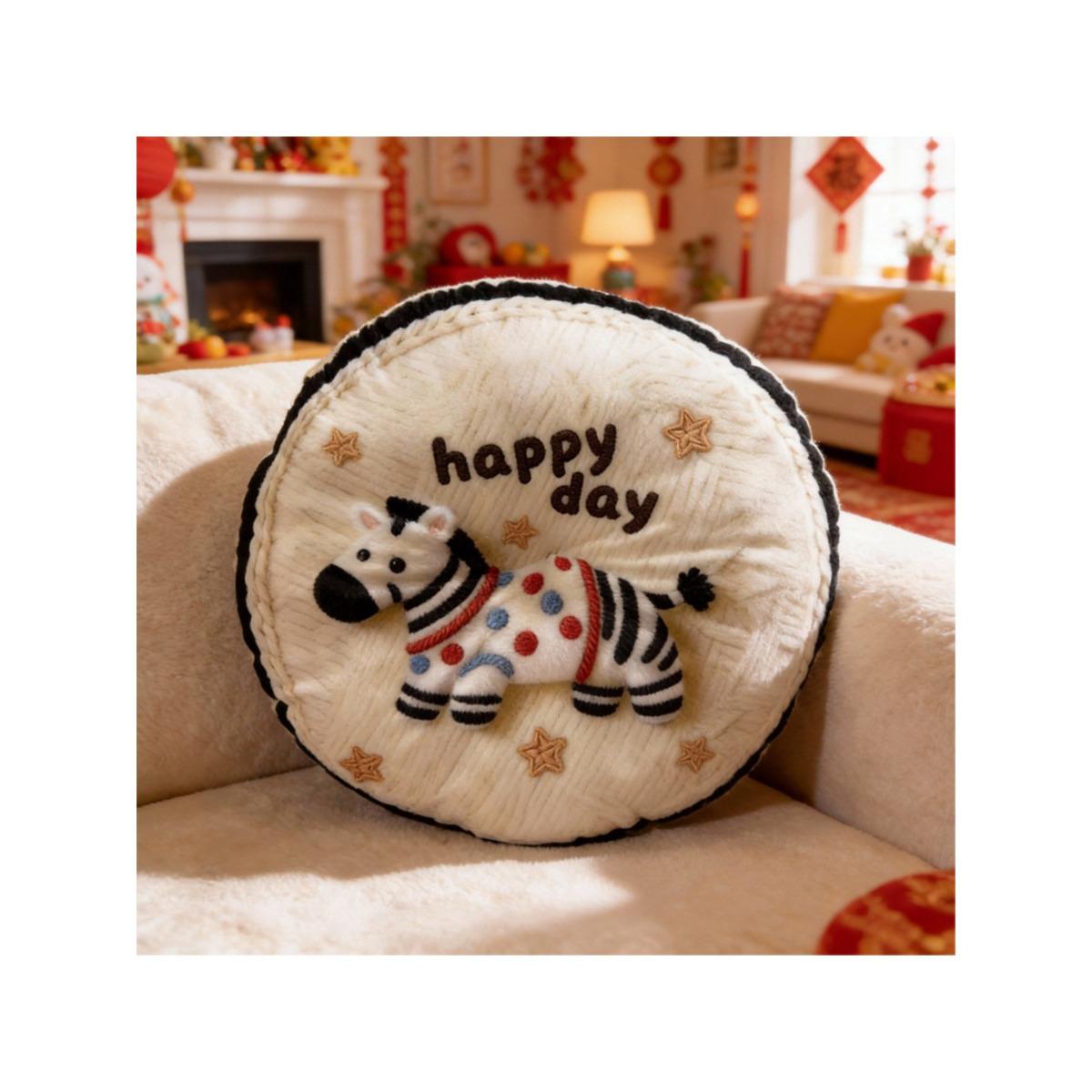 Thick round cute printed cushion, suitable for living room, bedroom, and home decoration 40x40cm