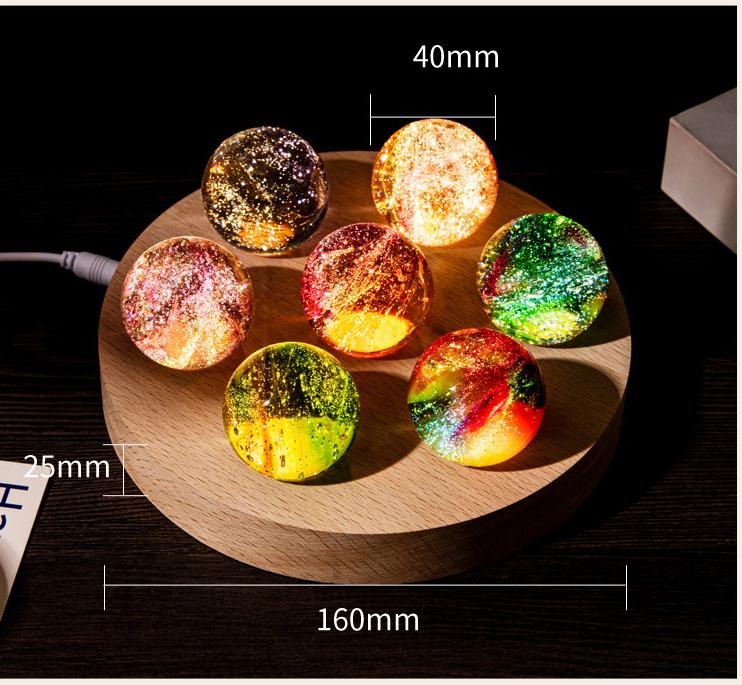 

Фантастический цветной стеклянный звездный шар, светящаяся планета, астрономический планетарный шар, фантастический стиль, украшение для дома, космическая модель, рождественский подарок