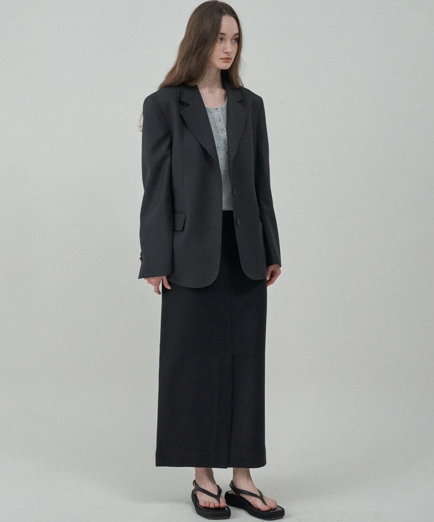MOTT Essential Slit Long Skirt - Black