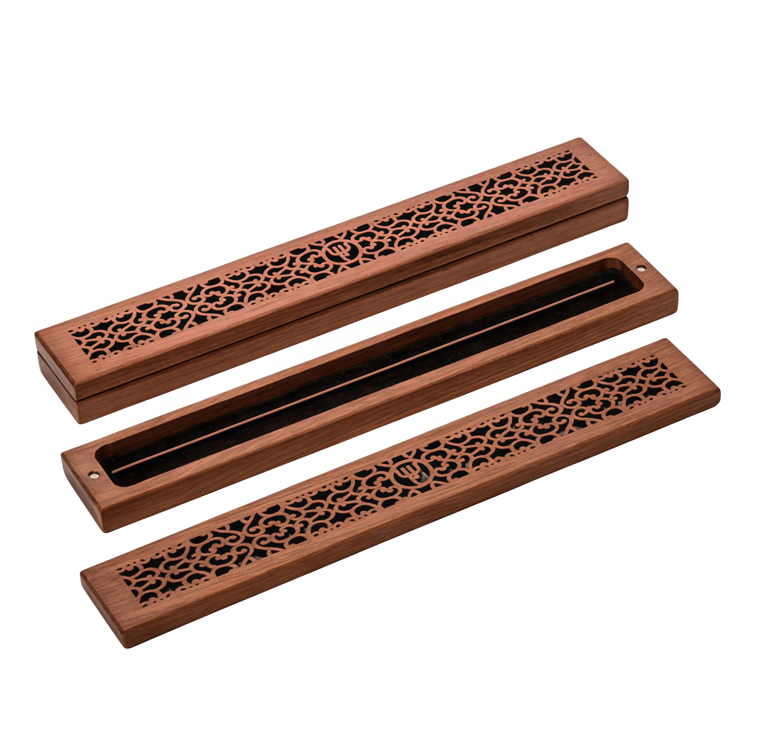 

Incense burner, incense holder, horizontal incense tray, made of rosewood, for Buddhist altars, Kesain-do