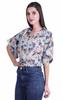 Moomaya Printed Boxy Sleeve Tops For Women V-Neck Elastic WaistA  Kimono Top