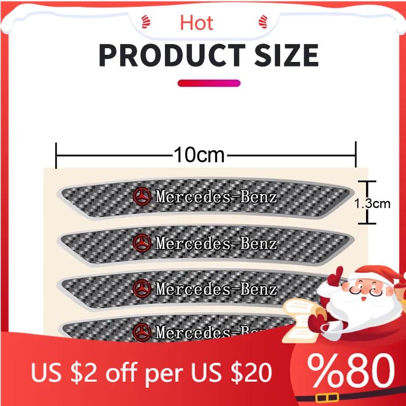 DLT2 4pcs Car Trim Badge Wheel Brow Decal Car Wheel Hub Sticker For Mercedes Benz B/C/E/S Class A Class C200L GLC GLK CLA Accessories