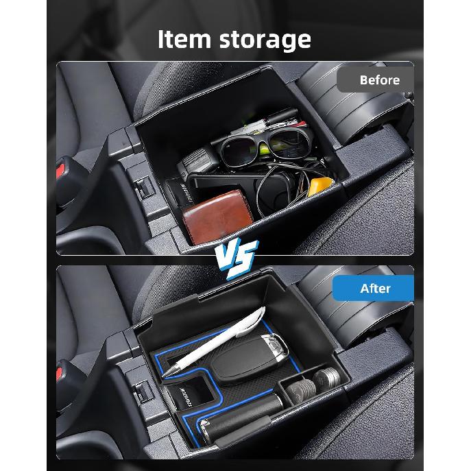 Armrest Organizer for 2019-2026 Toyota Corolla & 2022-2026 Corolla Cross with Removable Rubber Mat, Center Console Tray Custom for Toyota Corolla
