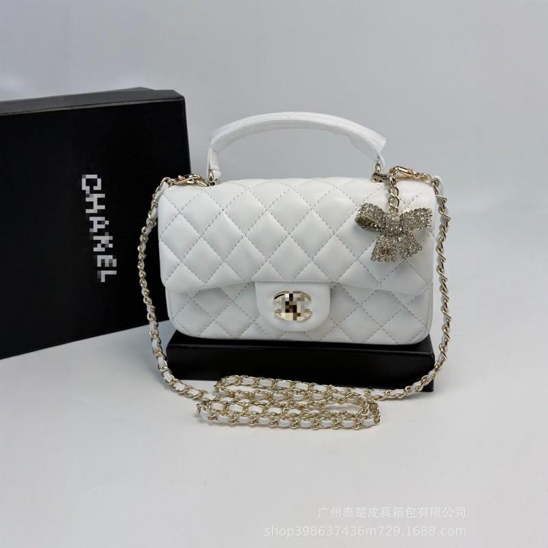 Xiaoxiangfeng Sheepskin Grid Chain Bag Women's Single Shoulder Crossbody Leather Small Square Fashionable Versatile High-end