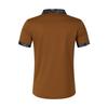 Men's Fashion Collar Print  Loose Polo Shirts Short Sleeve Turn-down  Solid Color Simple T-shirt Top
