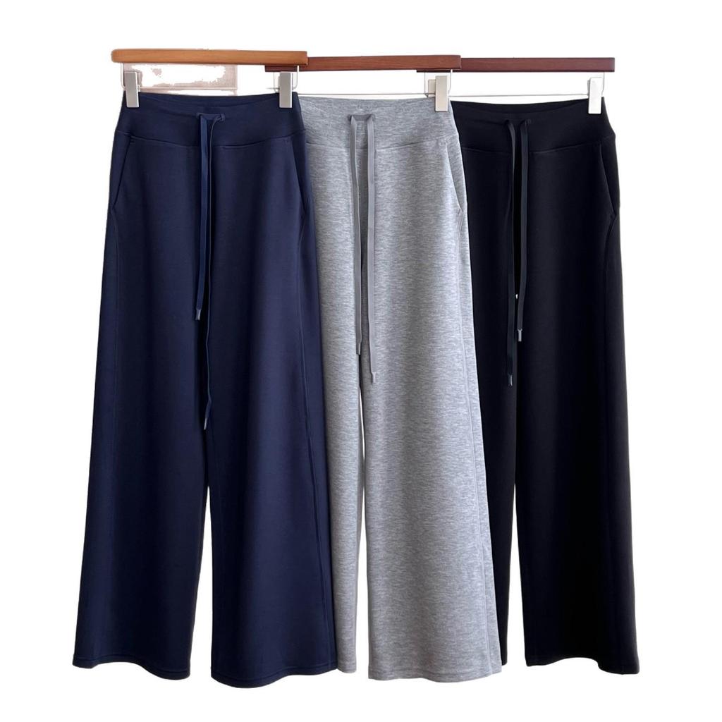 Women's Spring High-Waisted Drawstring Wide-Leg Pants - Daily Commute Casual Style