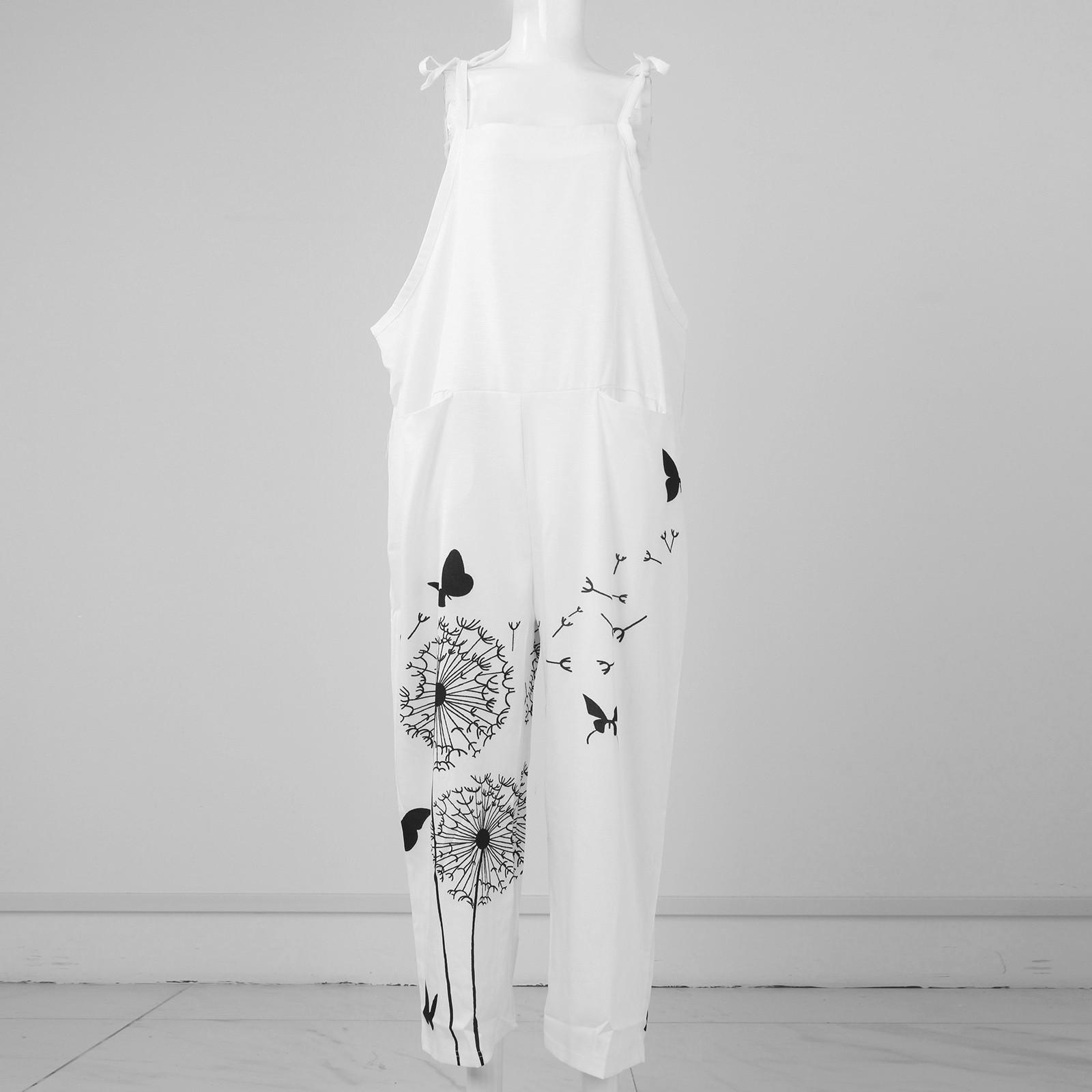 

Женский модный летний милый свободный повседневный комбинезон с принтом в стиле ретро и ремешками XXXL чёрный