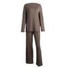 European & American Women's Knit Pajama Set: 2025 Autumn/Winter Loose Round Neck Long Sleeve Top & Pants
