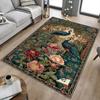 1PC Peacock Flowers Extra Large Non Slip Floor Carpet, Office, Family, Studio   Large Area Rug Indoor Rugs, Bold Statement Piece