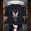 2025 Male Urban Fashion Casual Cool Tees Ancient Raven Print Tshirt for Man High Quality Pure Cotton Oneck Short Sleeve