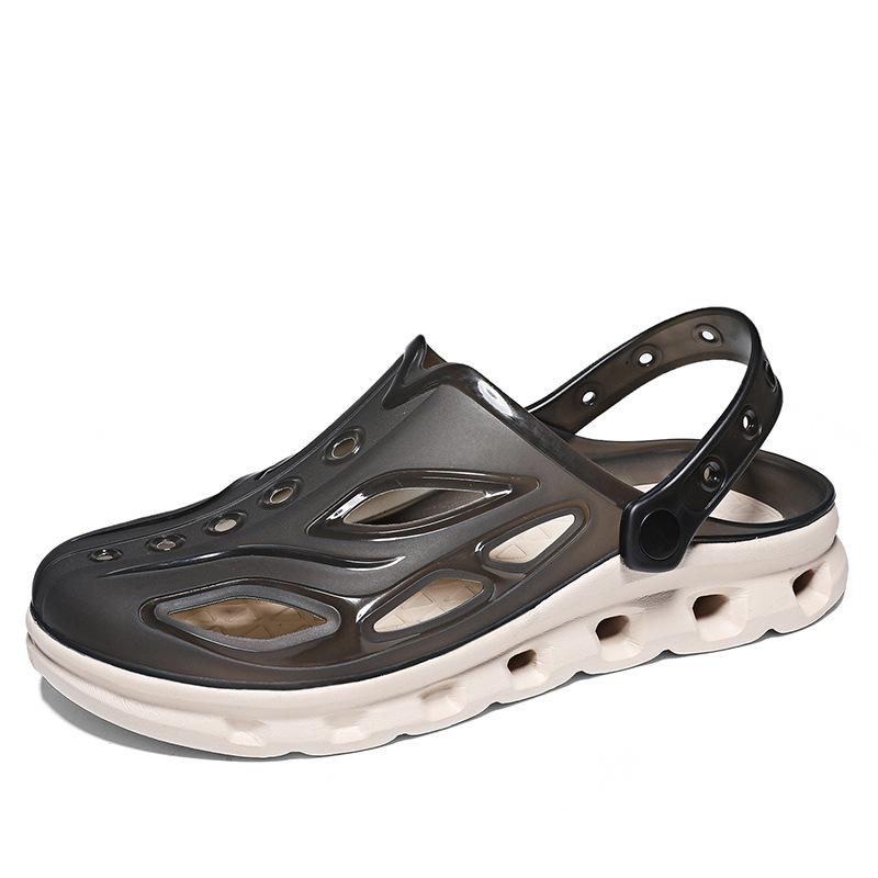

Летняя домашняя одежда для внешней торговли, повседневные простые шлепанцы с отверстиями, нескользящие, износостойкие, на толстой подошве, пляжная обувь для морского побережья 45 хаки