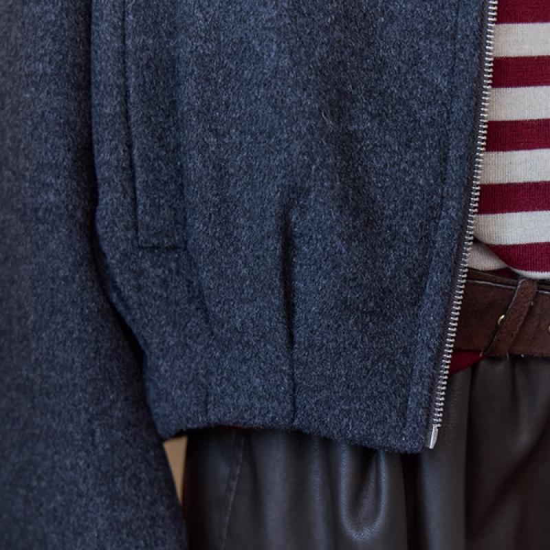Maxza Handmade Shirt Collar Zip Up Jacket Ze12hj004nh