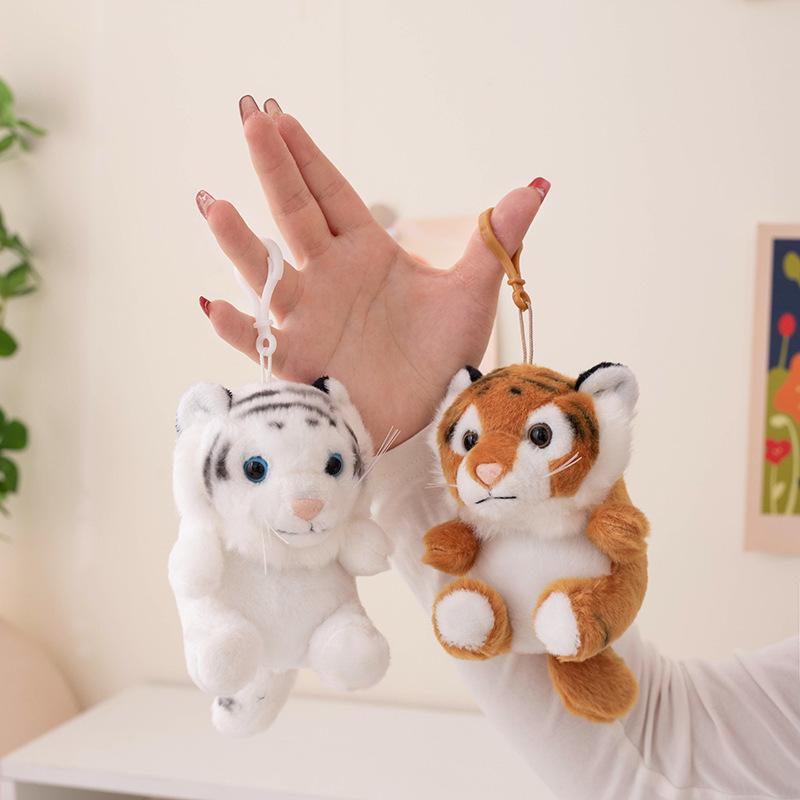 Tiger & Raccoon Plush Snap Band Bracelet - Cute Kids' Zoo Animal Wrist Accessory with Small Pendant