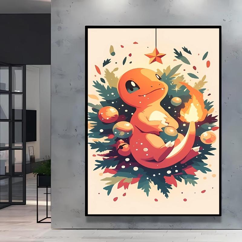 Canvas Wall Art Pokemon Pikachu Poster Prints Cute Cartoon Character Picture Classic Living Room Home Decoration Christmas Gift