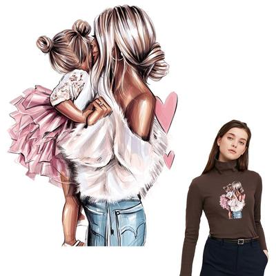 Krásna mamička a dievčatko Diy doplnky Náplasť Hot Tear Termotransfer Nový dizajn Diy Termo nálepky